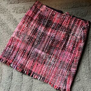 Chic Multicolor Tweed Mini Skirt Wool